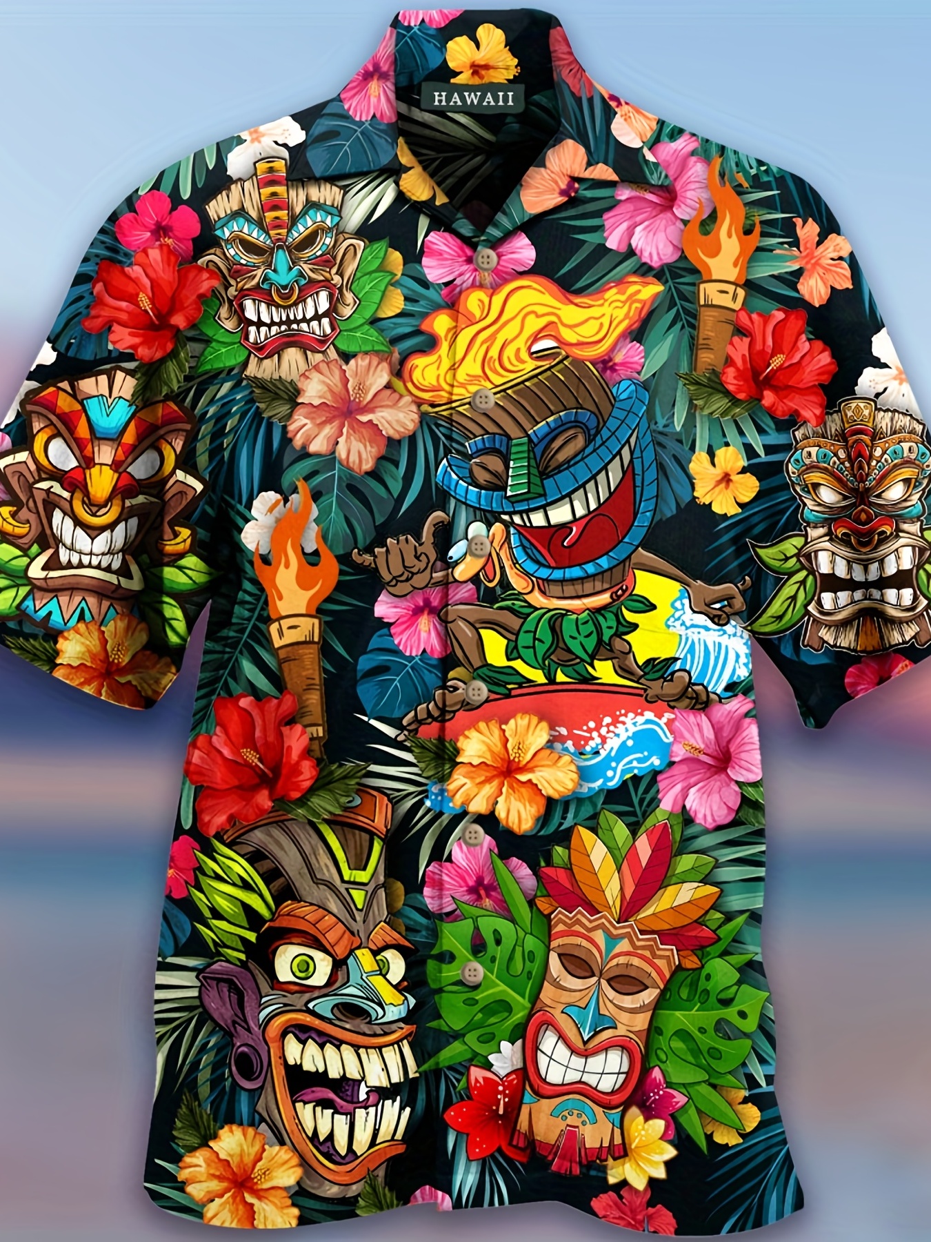 Men's Shirt Top, Color Block Retro Bandana Print, Camp Collar Bowling  Shirts Short Sleeve Closure Summer Hawaiian Shirt Male Casual Button Up  Shirt For Daily Vacation Resorts Beach Shirts For Men 