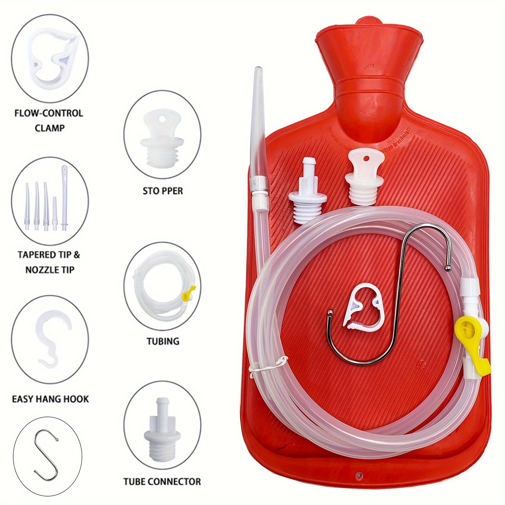 Home Enema Bag Kit Hose Enema Tips Controllable Water Flow Temu