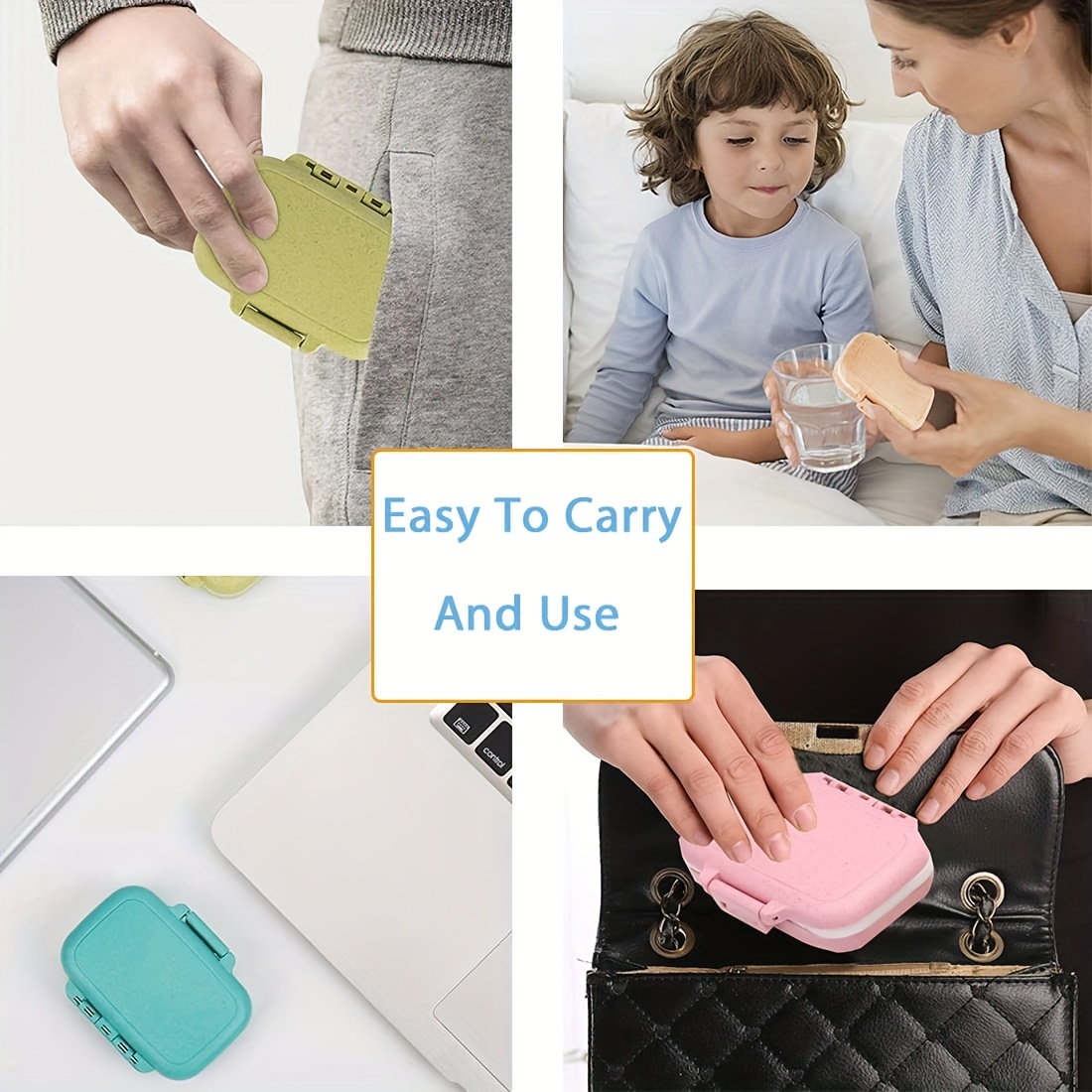 Detachable Compartment Pill Box for Vitamins and Medicines