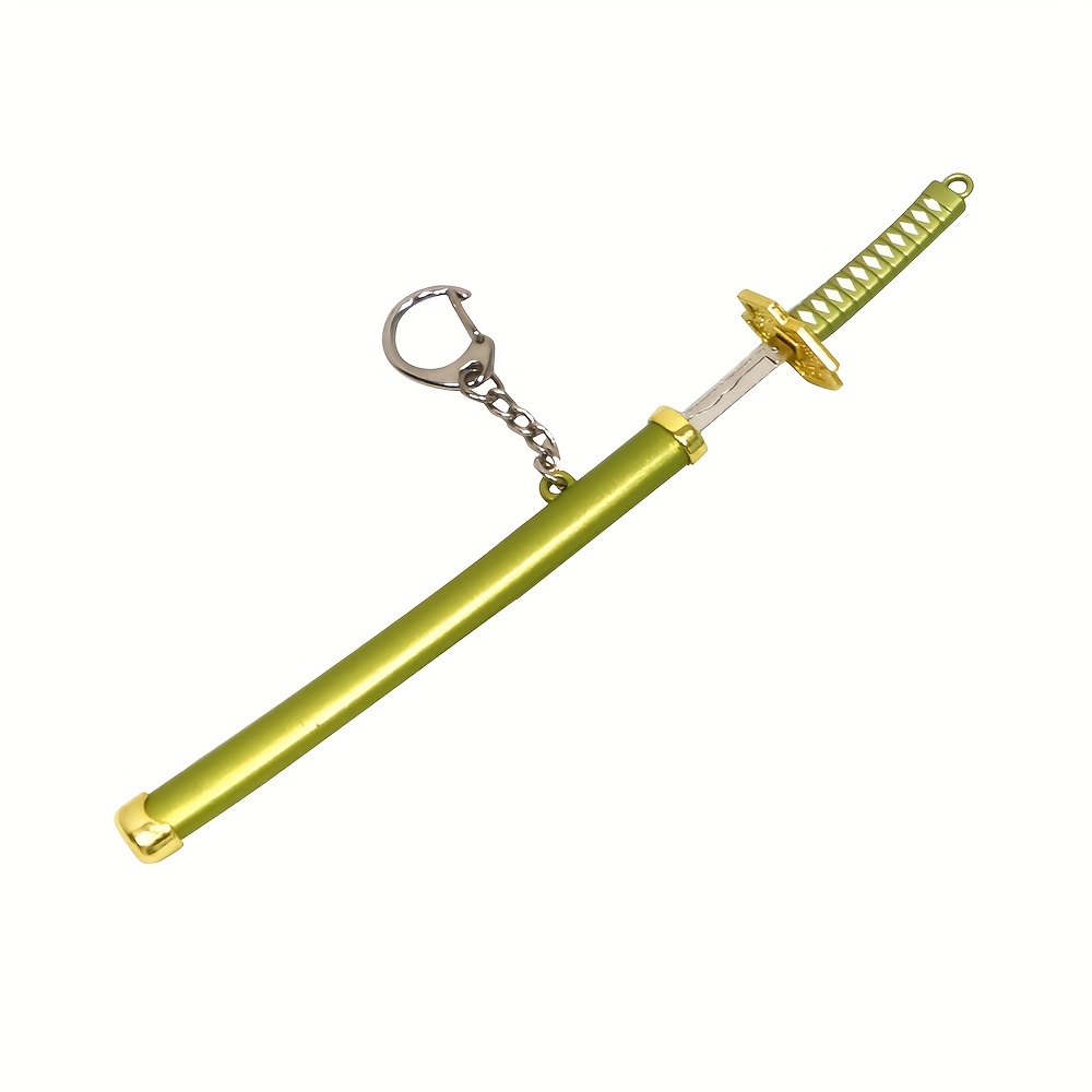 Mini Toy Samurai Knife Key Chain, Toy Metal Weapon Sword Keychain Key Ring,Temu