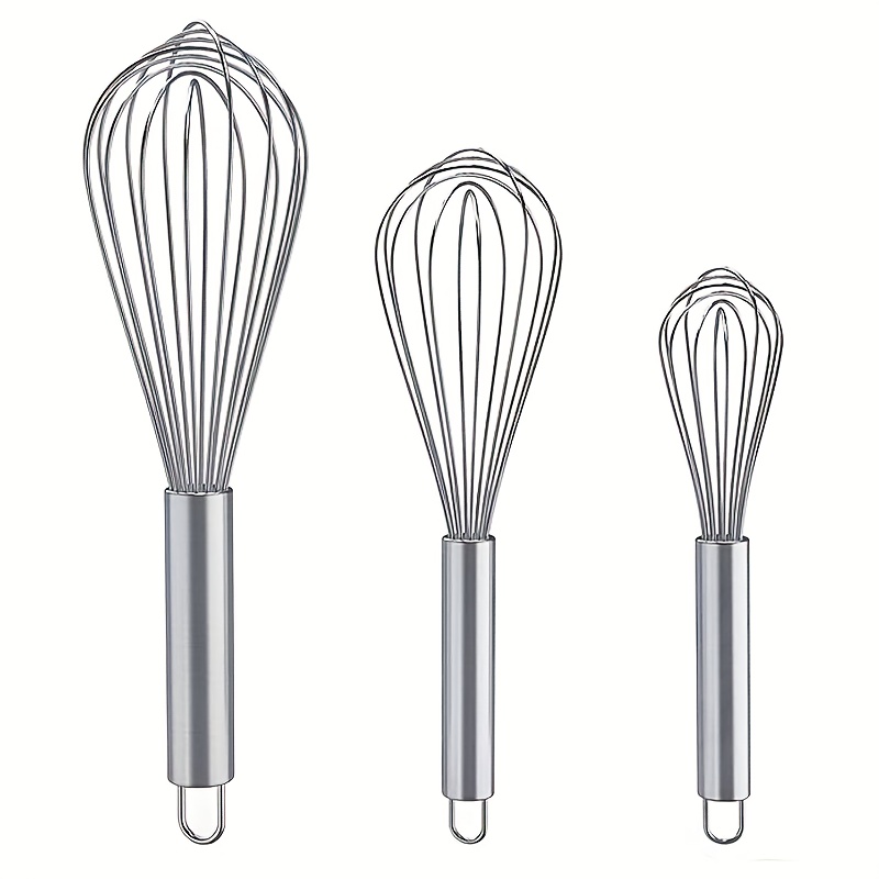 Stainless Steel Whisks Set, Kitchen Mixer, Balloon Egg Beater, Kitchen Egg  Beater For Cooking, Egg Beating, Mixing, And Stirring (large+medium+small)  - Temu