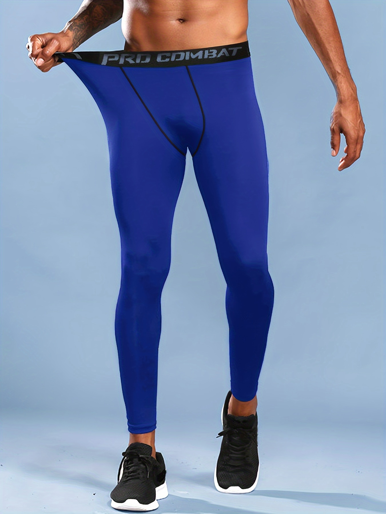 Pantalones de compresión para correr para Hombre, mallas deportivas  ajustadas, tejido de empalme, pantalones de entrenamiento