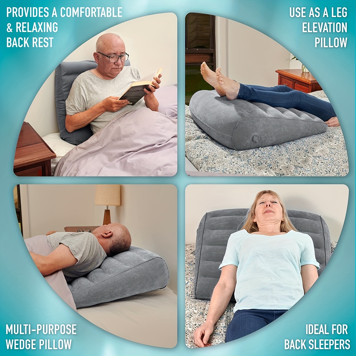 Leg Elevation Pillow Inflatable Wedge Pillows Comfort Leg Pillows For Sleeping  Leg & Back Support Pillow Leg Wedge Pillows For After Hip Foot Ankle - Temu  Netherlands
