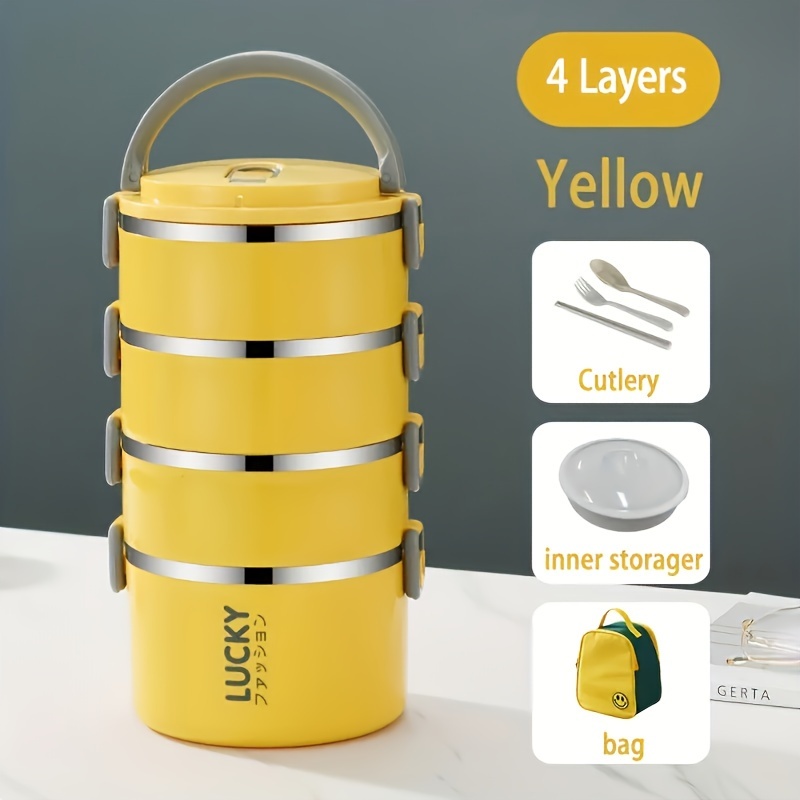 1/2/3/4 Layer Stainless Steel Insulated Bento Lunch Box Container