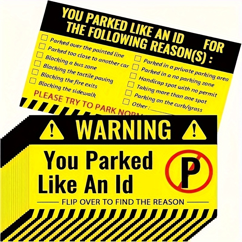 Prank Stickers Bad Parking Stickers No Parking Writable - Temu