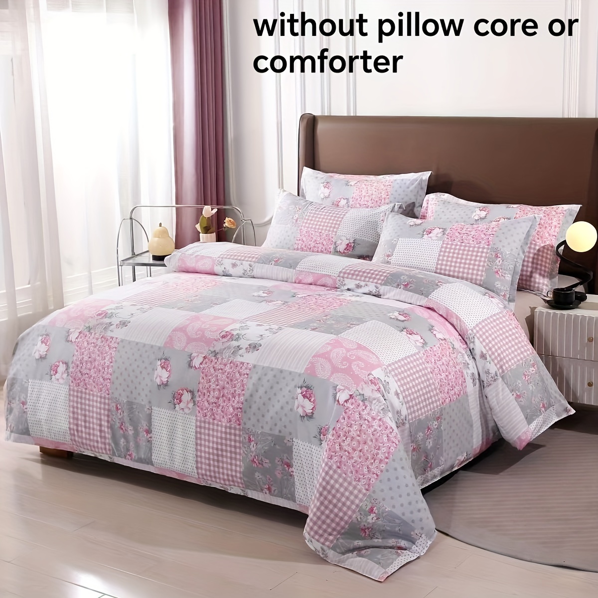 Pink and white designer bed sheets pillow and blankets for 1/6