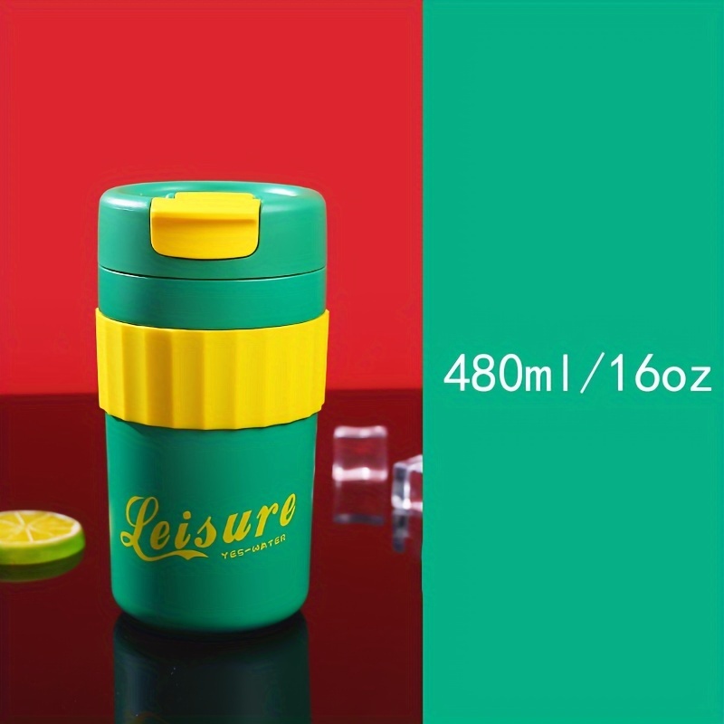Portable 16oz Double Layers Stainless Steel Coffee Cup