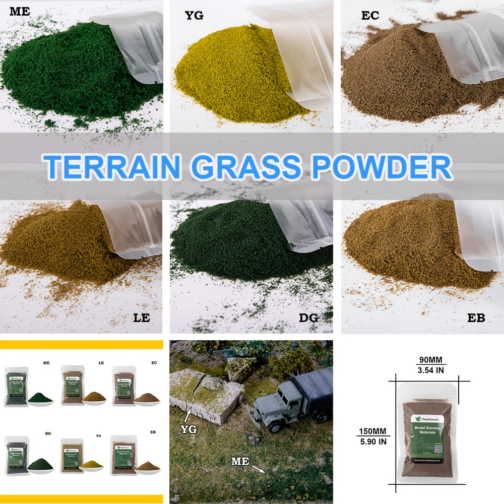8MM Model Lawn Grass Flock Powder Foliage For Railway Artificial