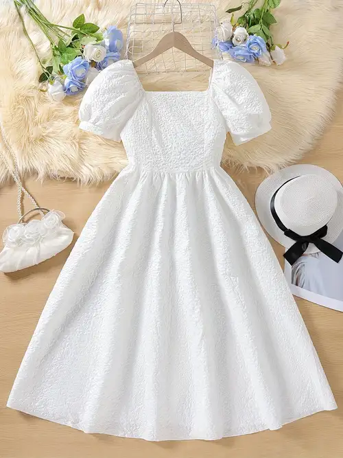 Vestidos Blancos Para Ninas - Temu