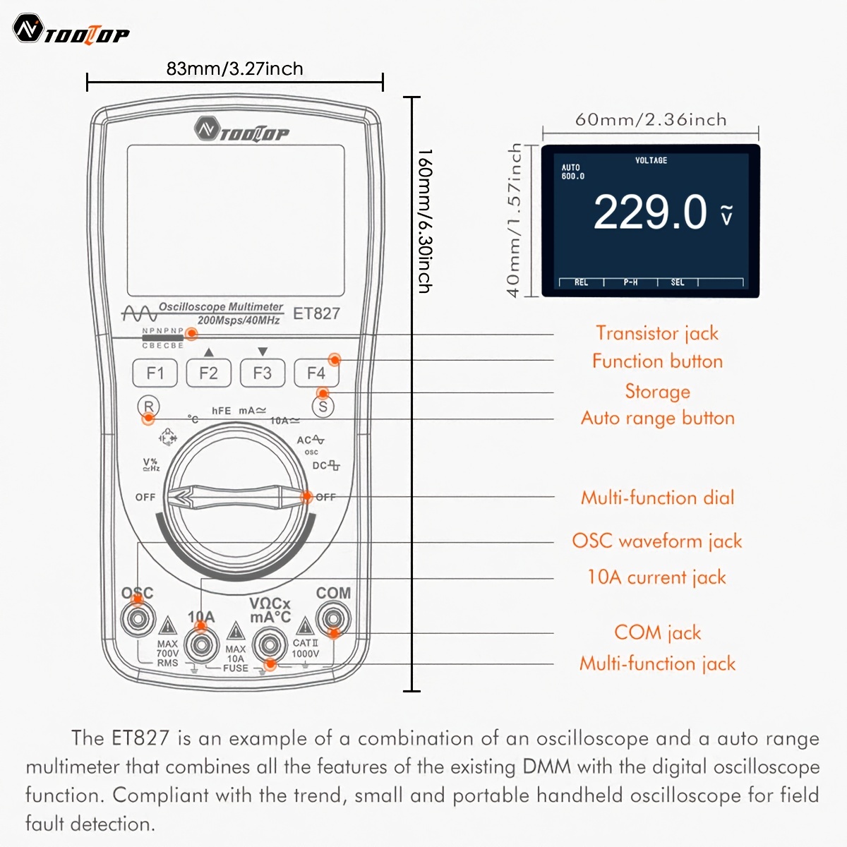 Oscilloscope numérique - Bande passante 40 MHz