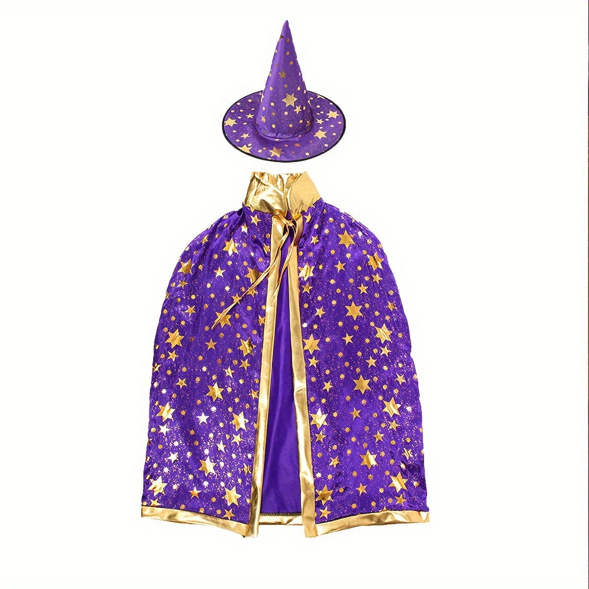 2pcs Halloween Cloak & Witch Hat Kids Cosplay Costume Props