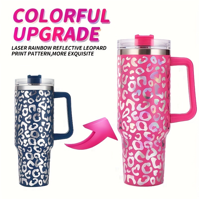 Leopard Print Water Bottle Double Vacuum Insulated Tumbler - Temu