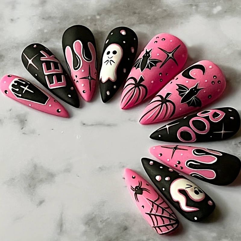 5D Halloween Nail Art Stickers Devil Horror Spider Web Blood Skull & More