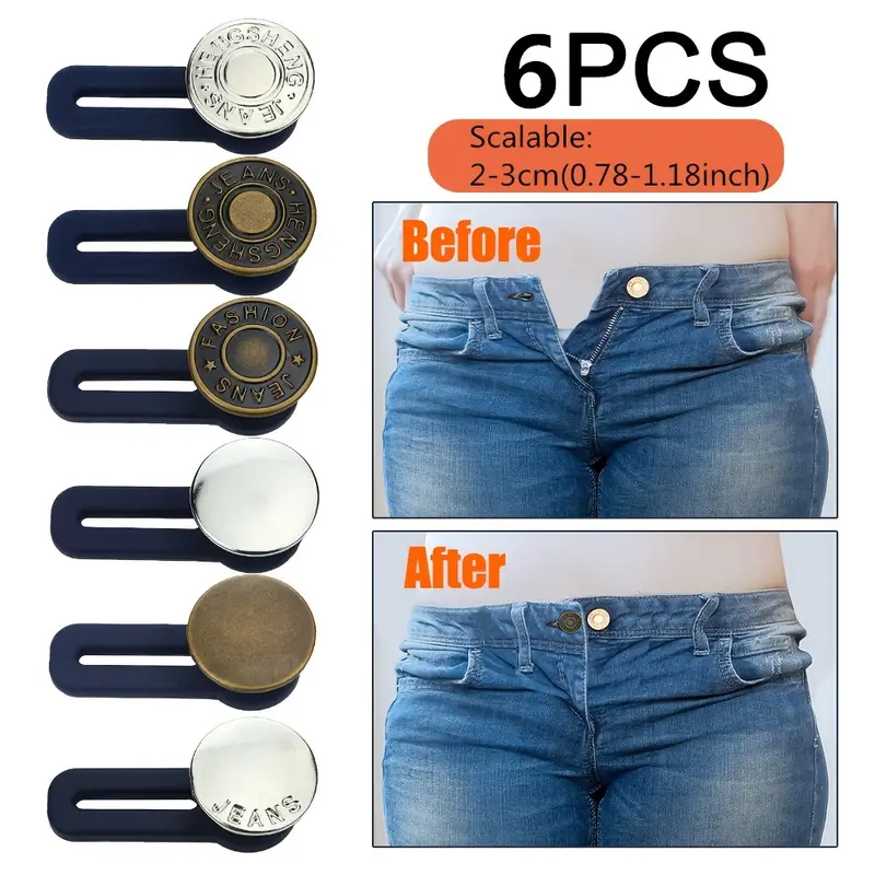 Adjustable Metal Button Extender For Pants And Jeans - Temu