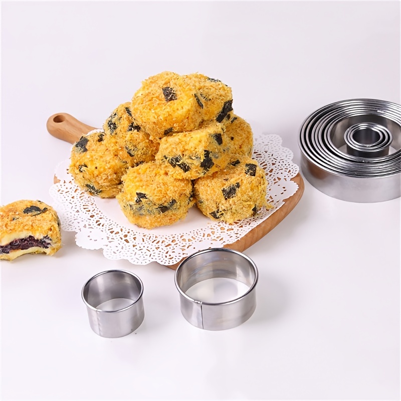 12PCS Stainless Steel Biscuit Mold Dumpling Skin Cutting Mold DIY Biscuit  Pastry Cake Baking Tools Kitchen Baking Gadget