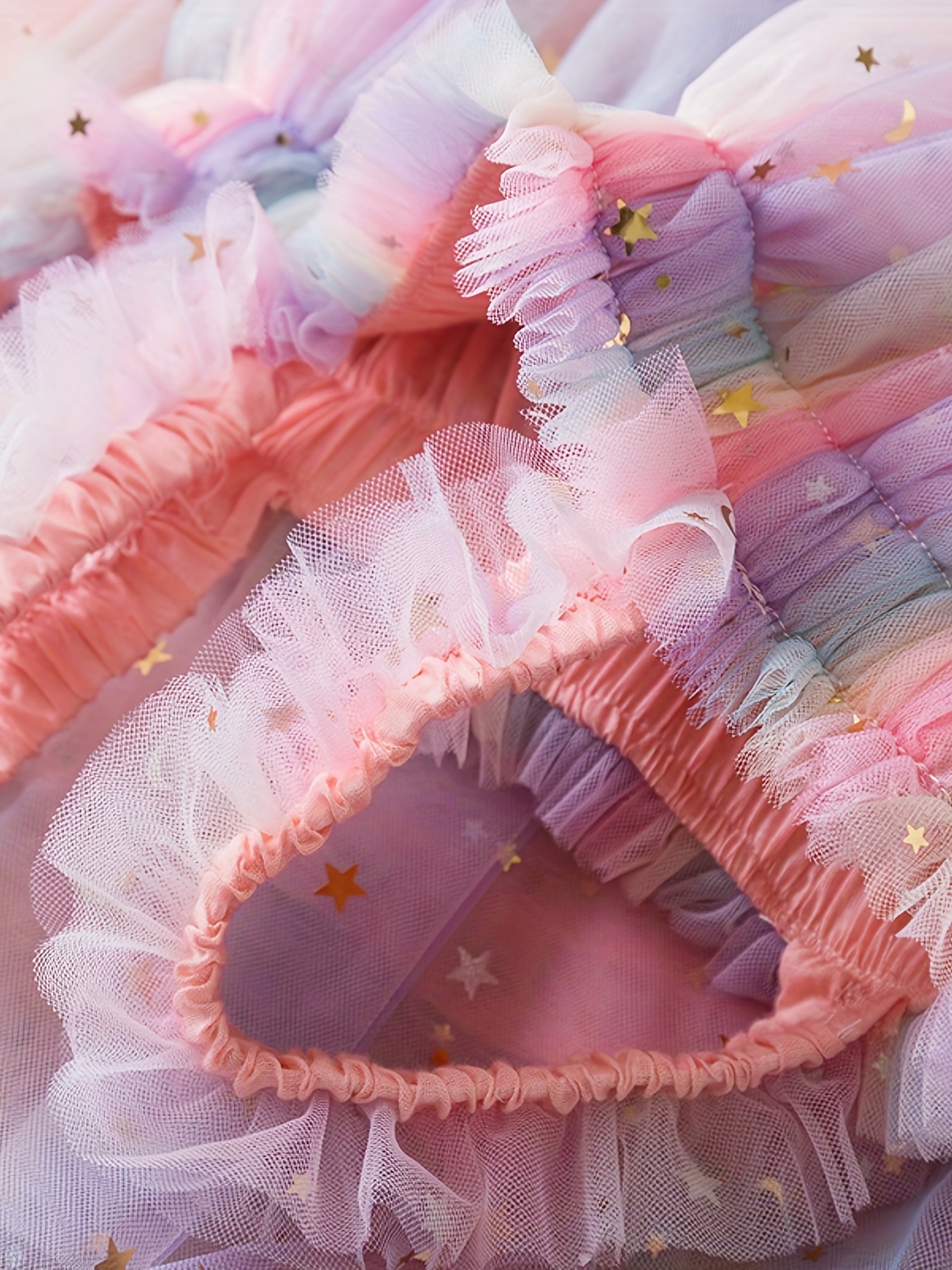 Nuovo Vestito A Balze In Tulle Con Stelle A Paillettes E Arcobaleno Per  Neonate, Abito Principessa Dolce E Sognante