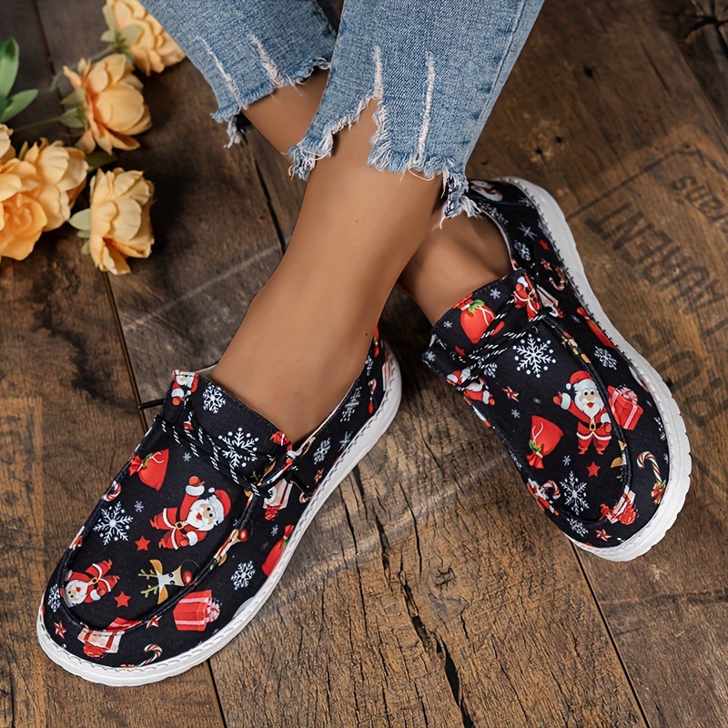 Women's Christmas Cartoon Print Low Top Sneakers