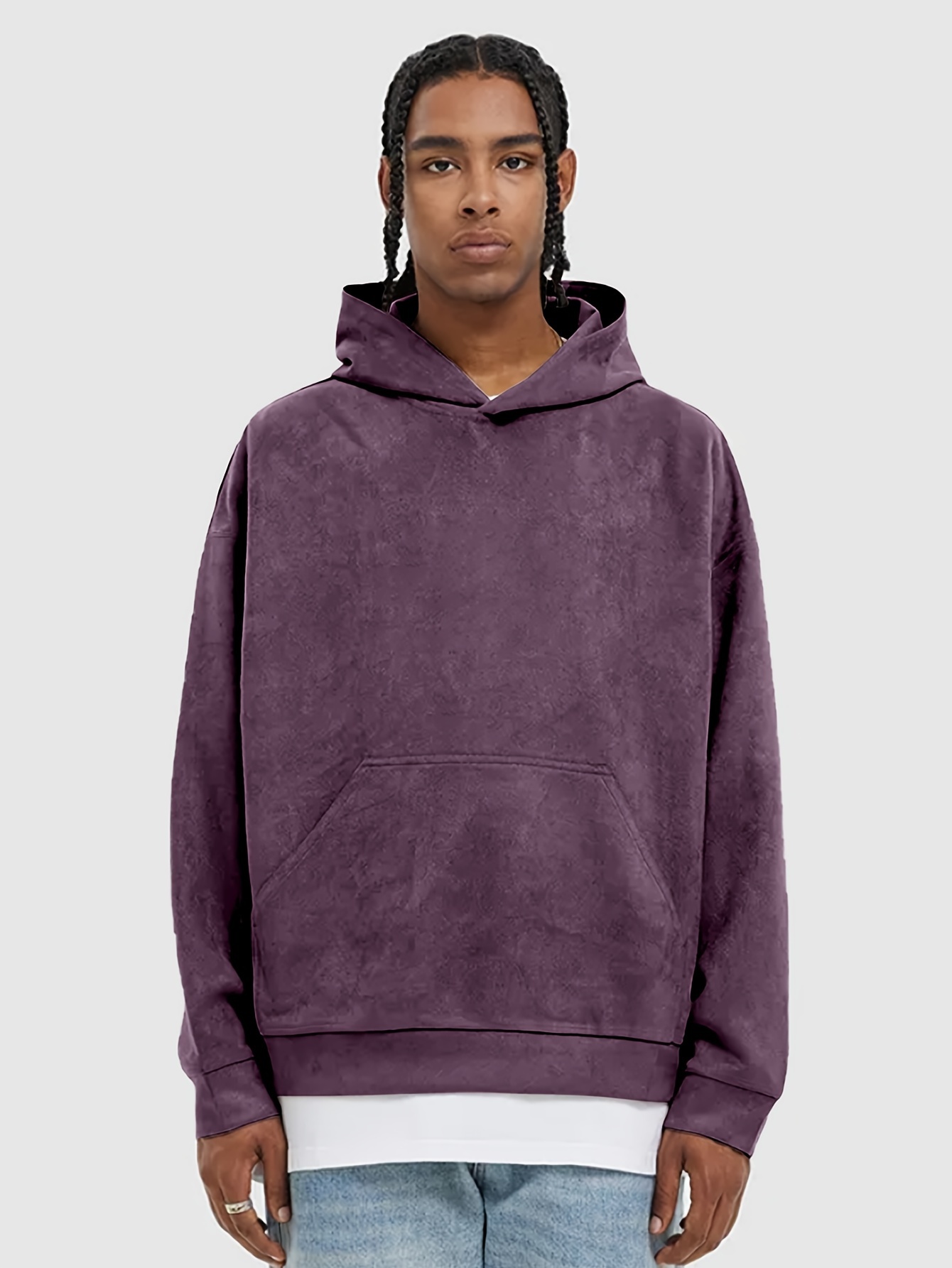 Solid purple hot sale hoodie