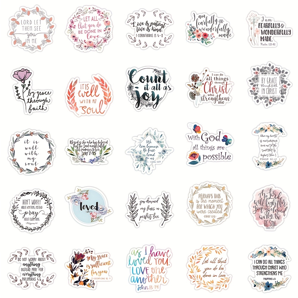 QTL Christian Stickers for Water Bottles Jesus Stickers for Laptop Stickers  for Adults Teens Waterproof Stickers Faith Stickers 50Pcs : :  Electronics