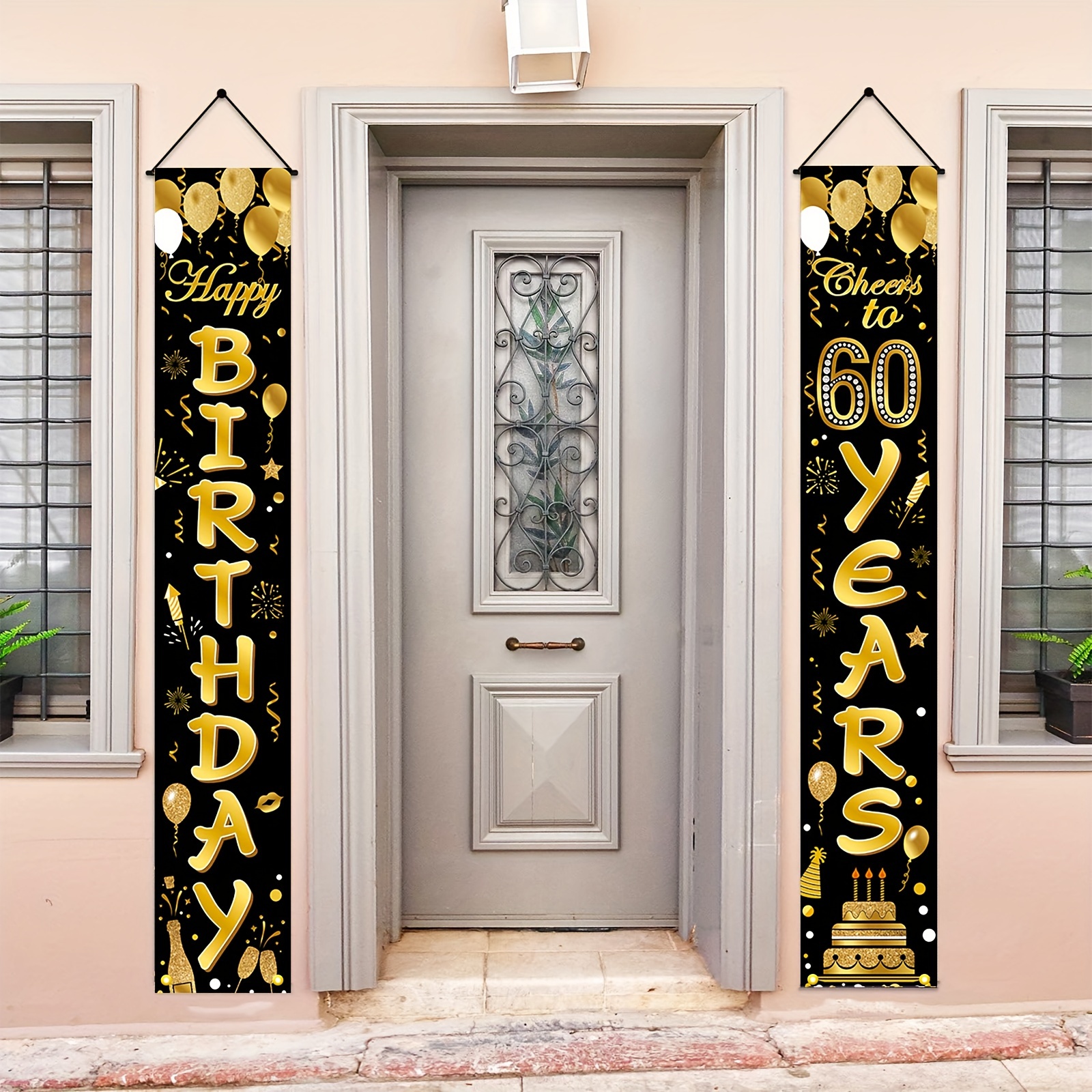 1pair 60th Birthday Party Banner Decorations Cheers To 60 Years Banner ...