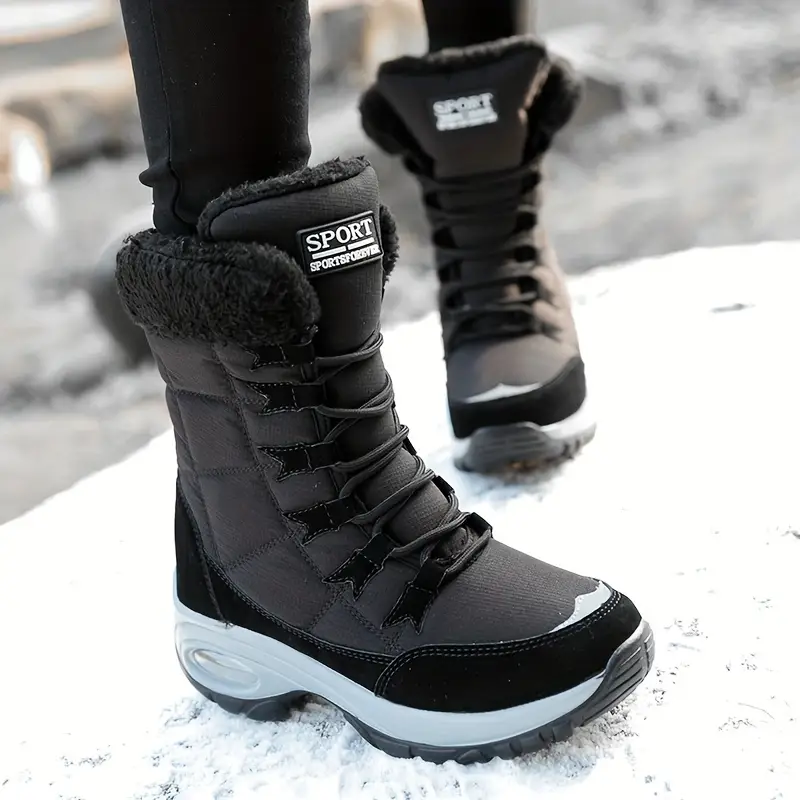 womens mid calf winter boots waterproof warm faux fur lined non slip snow boots womens footwear details 7