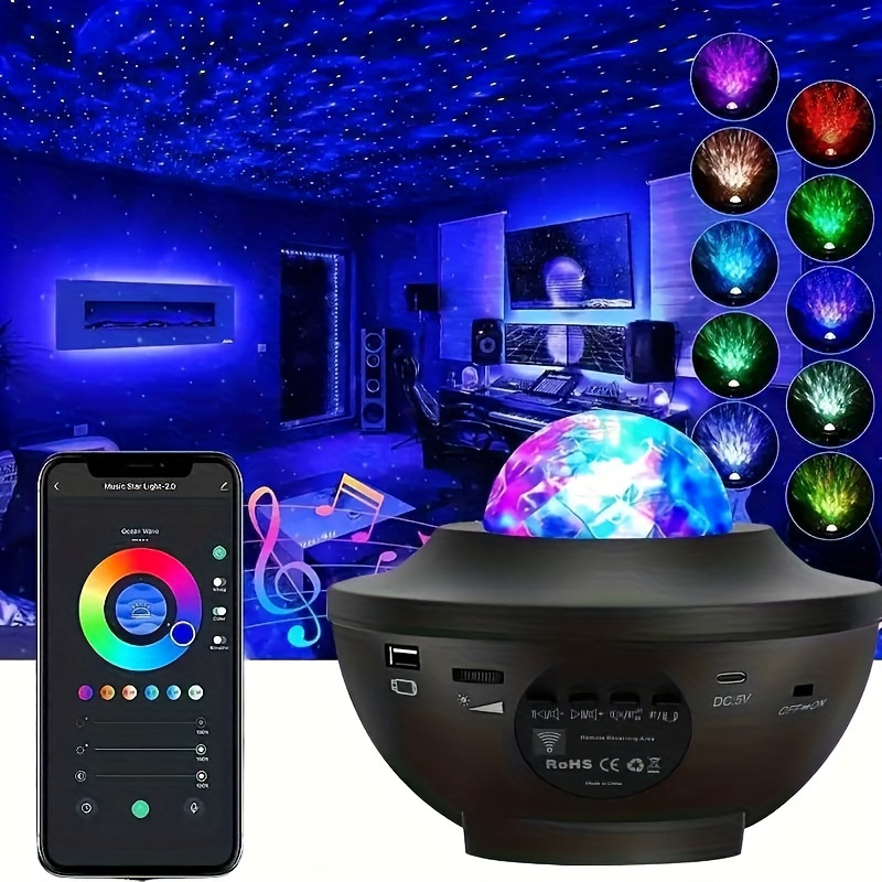 Proyector Aurora Galaxy Light Proyector con control inteligente de  aplicación, altavoz de música Bluetooth, máquina de sonido de ruido blanco,  modo de