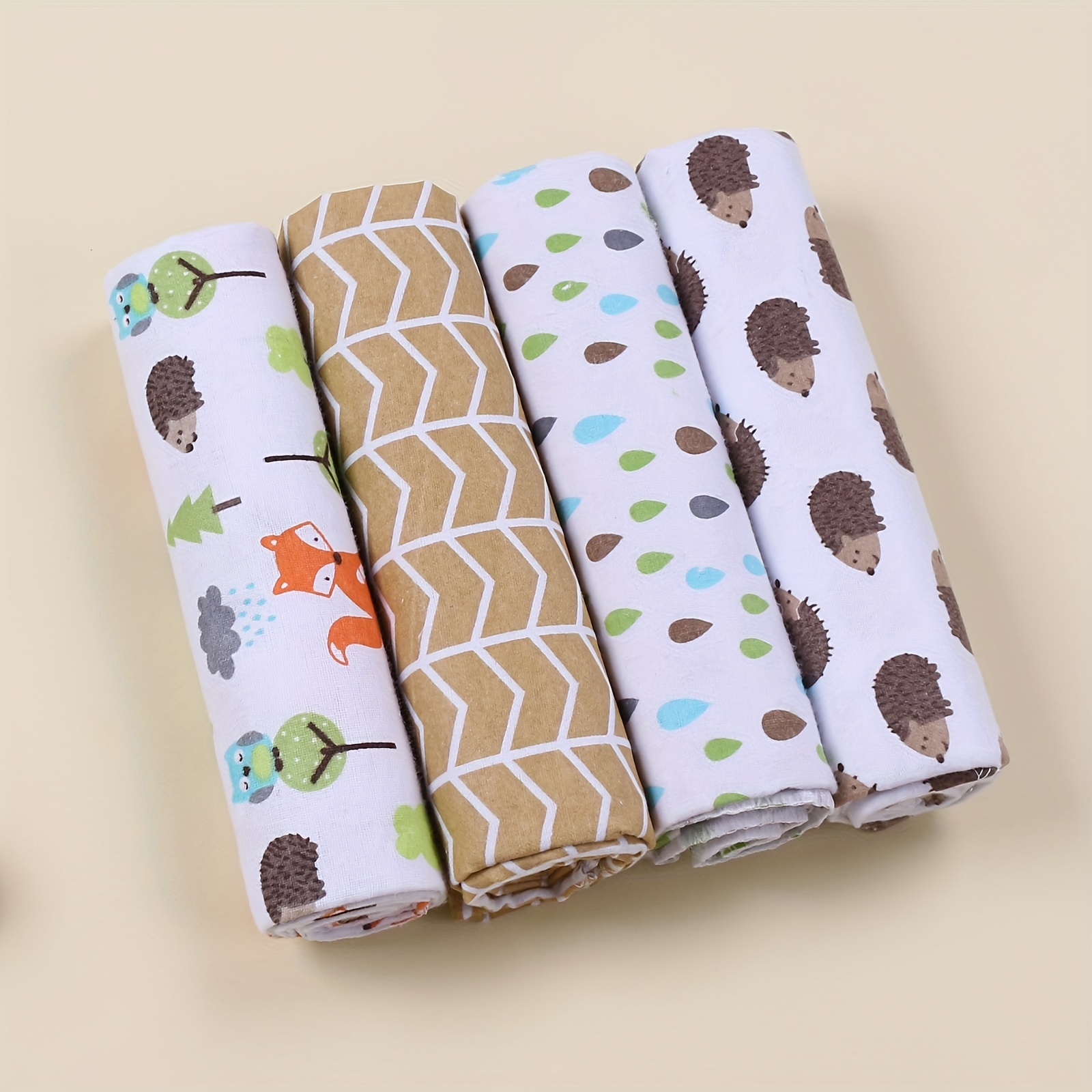 

4pcs Baby Swaddle Blanket Full Cotton Flannel Soft Wrap Towel Baby Blanket 0-12 Months Easter Gift