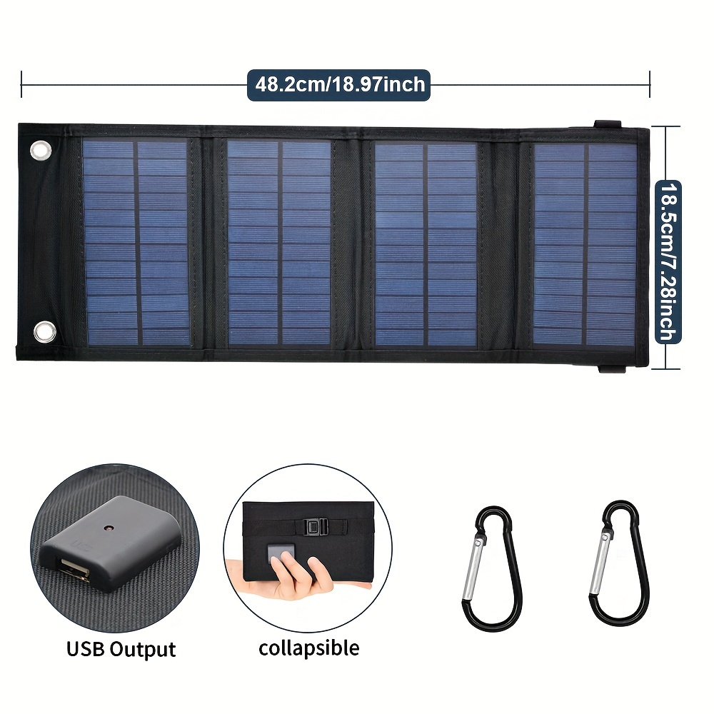 1pc Panel Carga Solar Balcón Portátil Teléfono Casa Banco - Temu