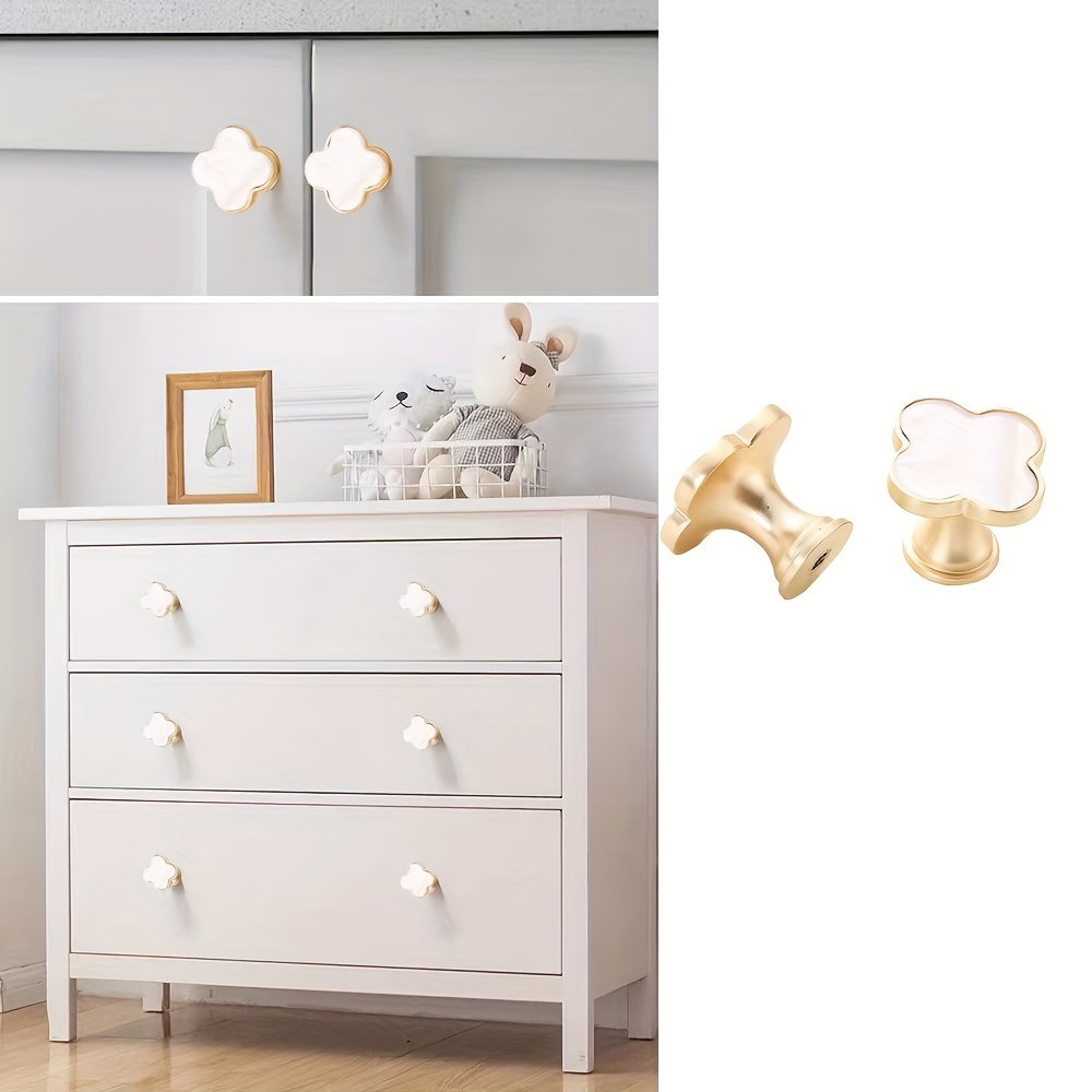 Drawer Knobs Cabinet Knobs Pull Handles Clover Brushed Brass - Temu