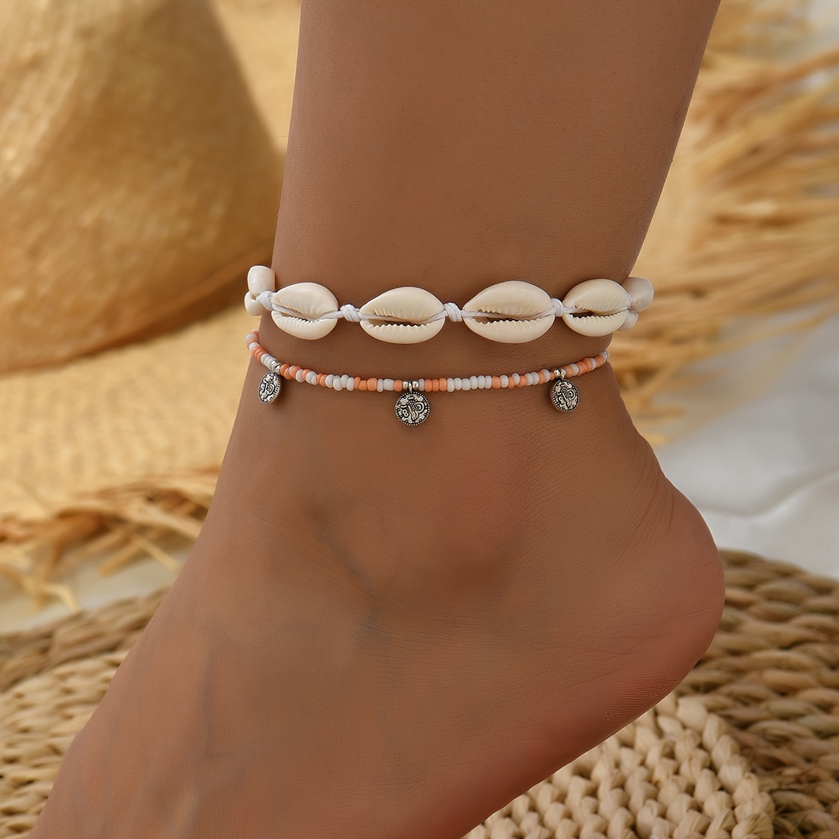 Shell on sale leg bracelet