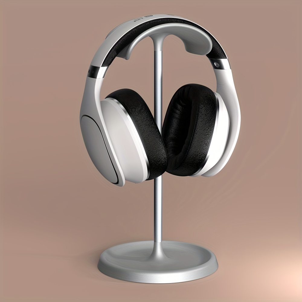 Support de support pour casque, support pour écouteurs avec barre de support  et base en aluminium (argent)