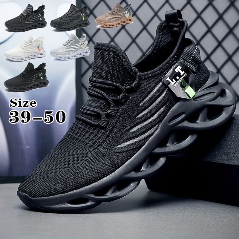 Mens Knit Breathable Running Shoes Lace Up Comfy Soft Sole Sneakers For  Outdoor Jogging Spring And Summer For Halloween - Men's Shoes - Temu
