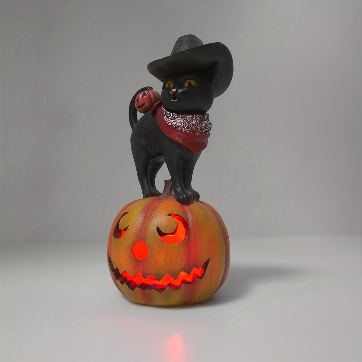 Figura Decorativa Gato Negro con Bandeja Dorada, Vaciabolsillos para  Entrada Recibidor Original y Divertido, Decoración Hallowee