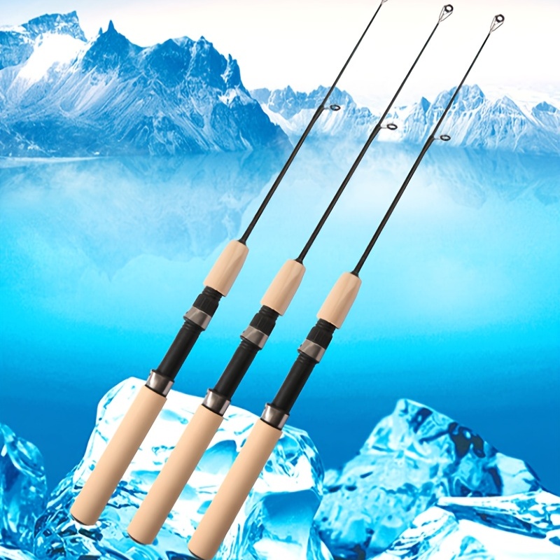 Premium Ice Fishing Rod Comfortable Wooden Handle High - Temu