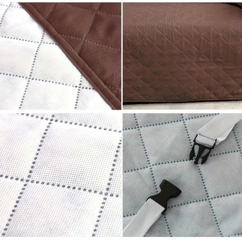 Quilted Sofa Slipcover Double Sided Fabric Pet Furniture Cover