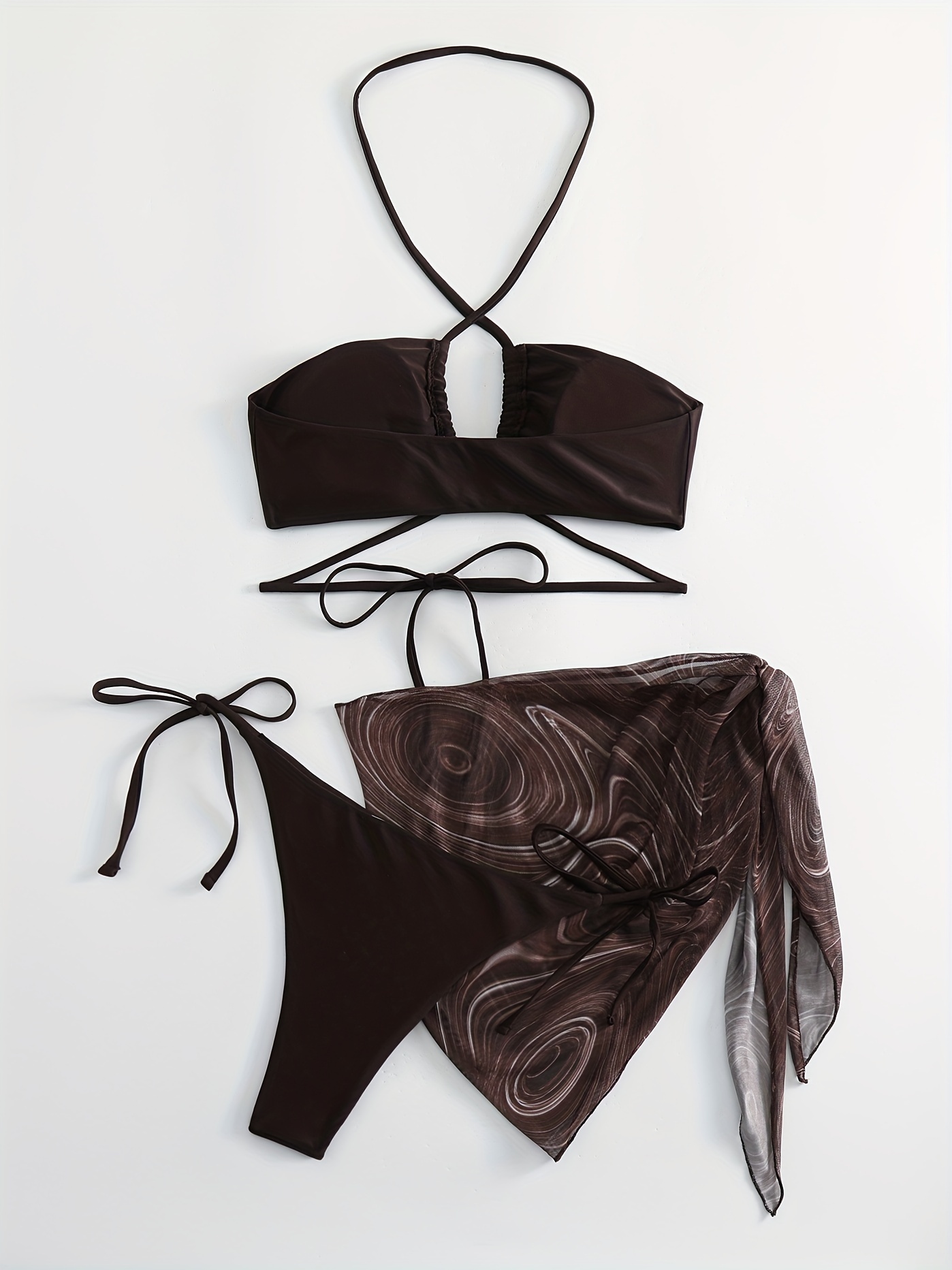 Buy Bikini, Estonished Red See Through Halter Tie Up Neck Crisscross  Bridal Lace Lingerie Set, EST-NFLS-008