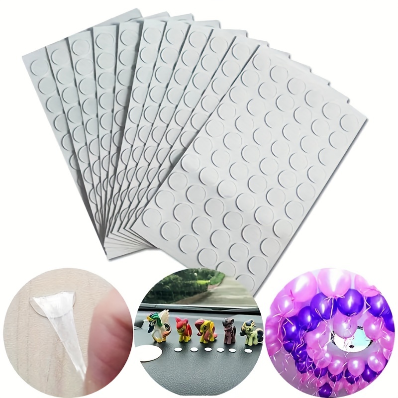 BUSOHA 350 PCS Double-Sided Adhesive Dots,Clear Removable Sticky Adhesive  Putty,Round Acrylic No Trace Sticky Putty Waterproof Dot Stickers for Wall