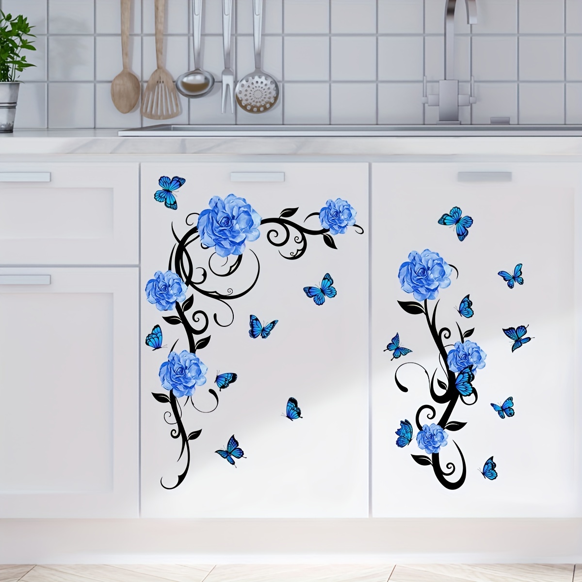 Sticker mural Floral avec papillons