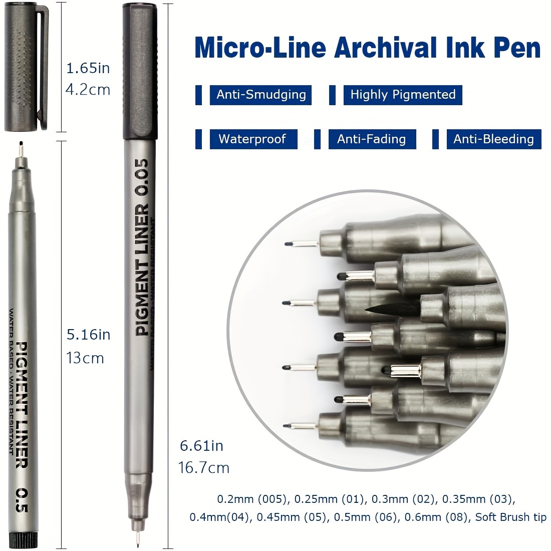 MARTCOLOR Drawing Pens, Black Multiliner, 9 Pack, Anime Pens, Sketch Pens,  Micro Pen, Drawing Pens for Artists, Fineliner Pens, Art Pens, Inking Pens, Line  Art Pens, Bible Journaling Pens: Buy Online at
