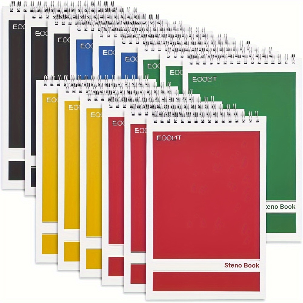 Basics Bloc de notas de escritura con rayas estrechas de 5 x 8  pulgadas, 6 unidades (50 blocs de hojas), multicolor