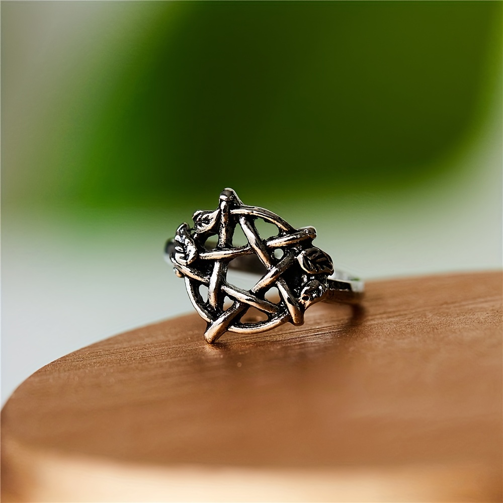 Gothic Pentagram Statement Ring Men's Jewelry