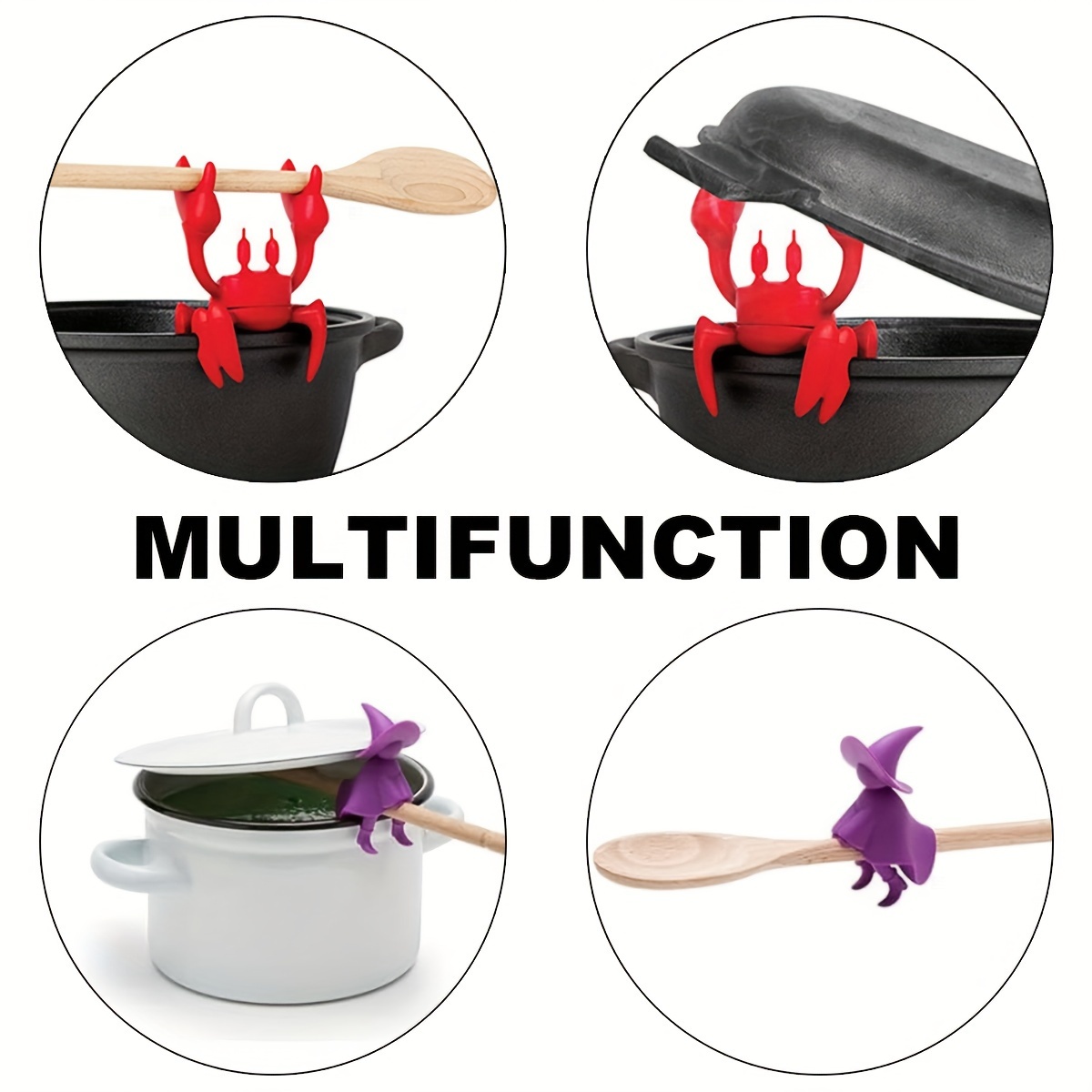 Heat-resistant Silicone Kitchen Spoon Holder And Steam Release