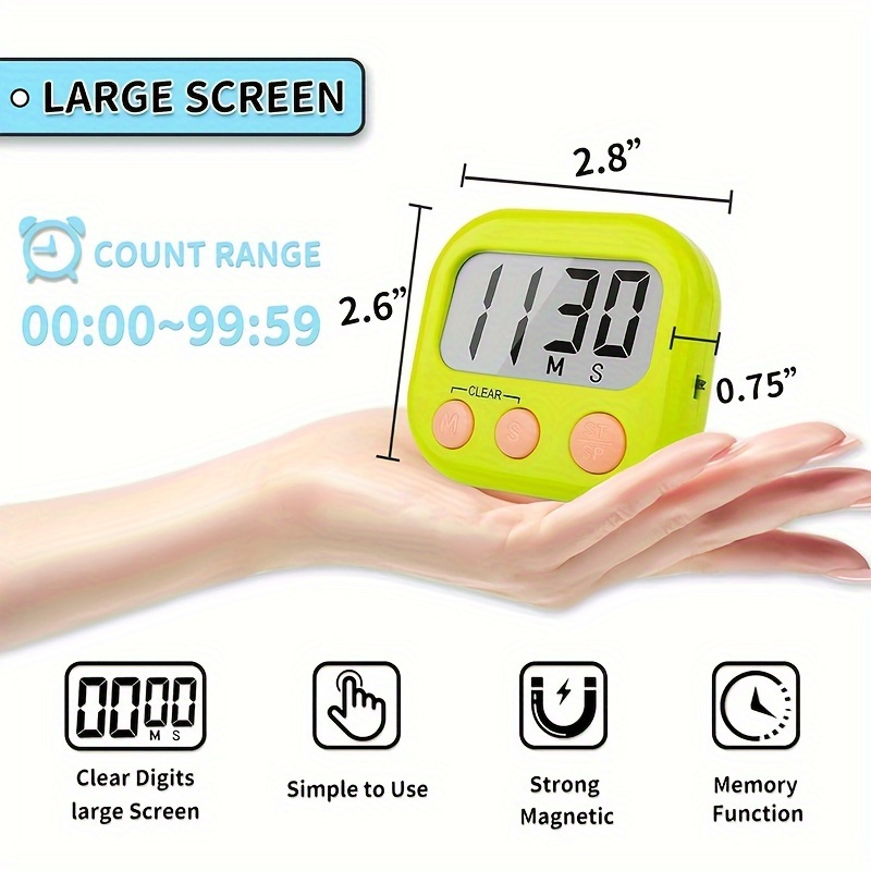 Kitchen Timers Baking Big Digital Timer Reminder Learning Stopwatch Alarm  Reminder Tool Game Timer For Cooking