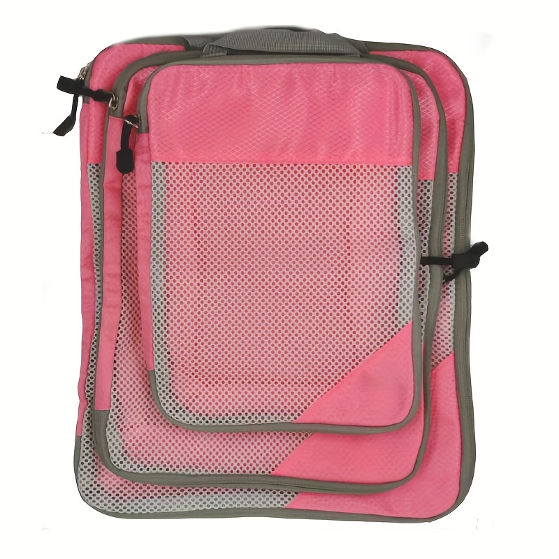 Mesh Luggage Organiser Packing Cubes 4pcs/Set Travel Compression Suitcase  Bags