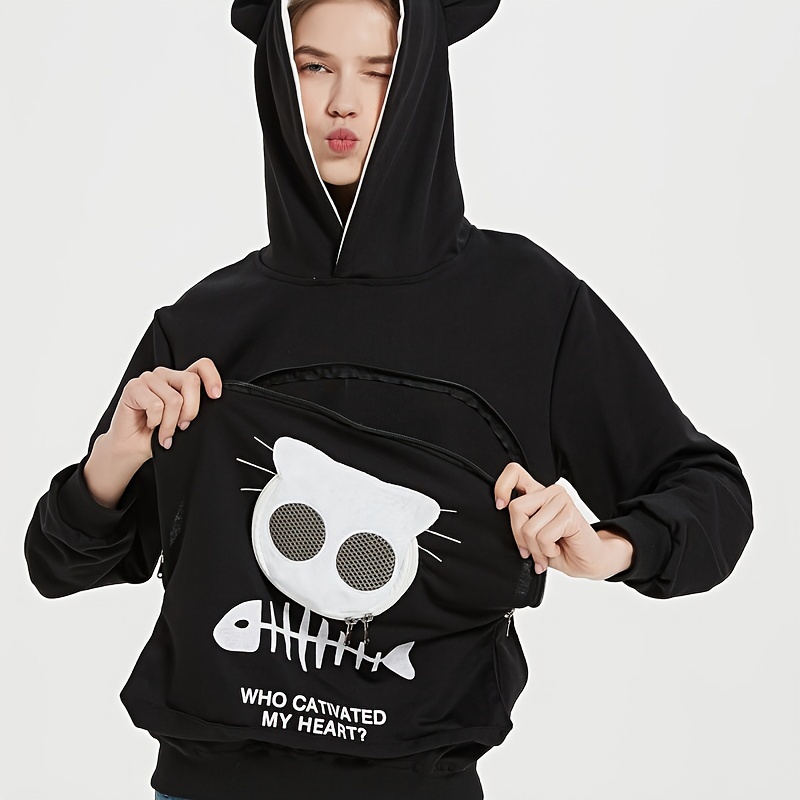 Kitten sales hoodie pouch