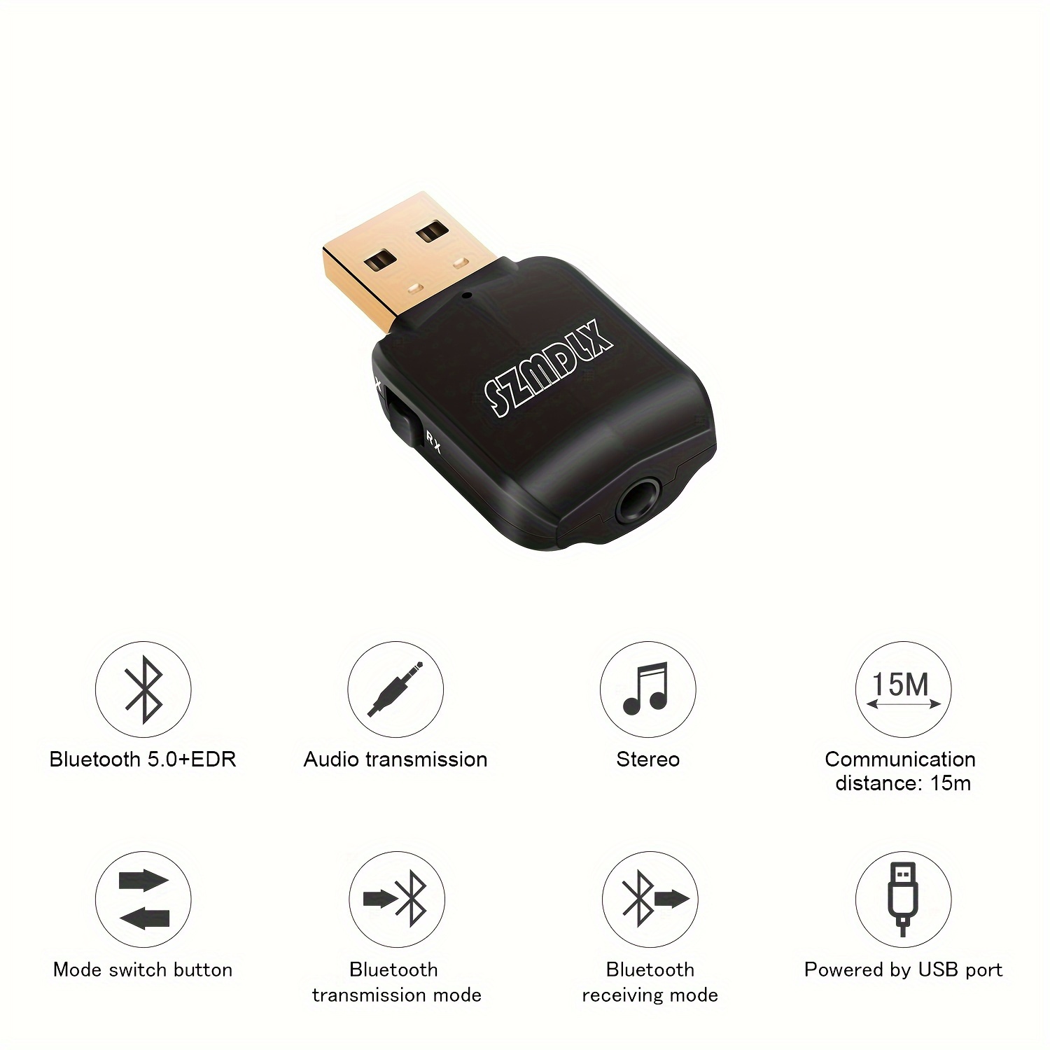 Adaptateur Bluetooth USB 5.0, Adaptateur Audio Bluetooth USB 2 en 1 TV  Ordinateur Voiture Bluetooth 5.0