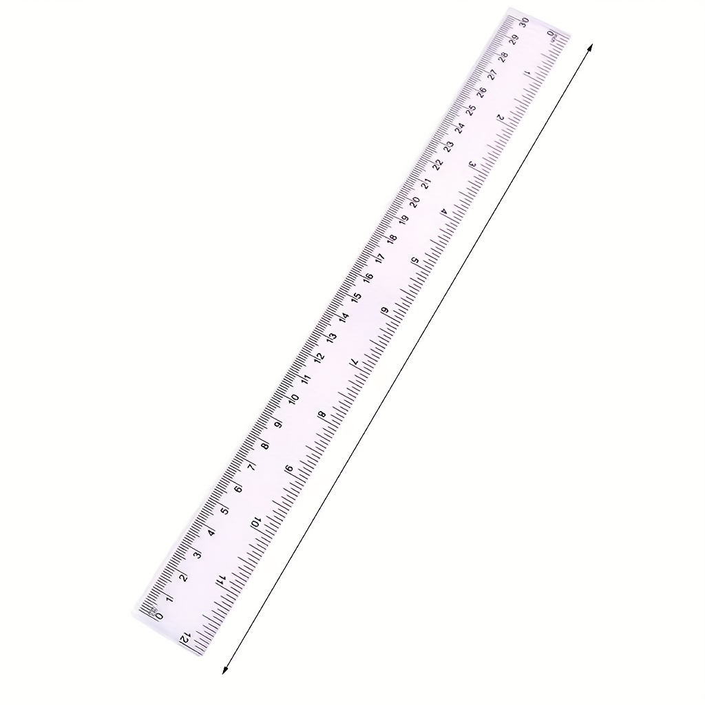 Transparent 30cm Scale Ruler Plastic Straight Ruler