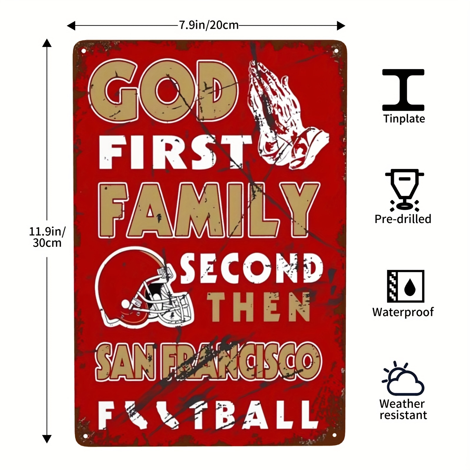 San Francisco 49ers NFL Football Team Metal Tin Sign