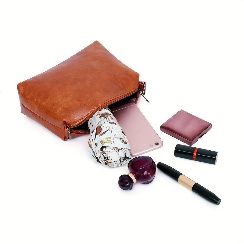 Faux Leather Bag Set Stylish Tassel Decor Handbag Crossbody - Temu