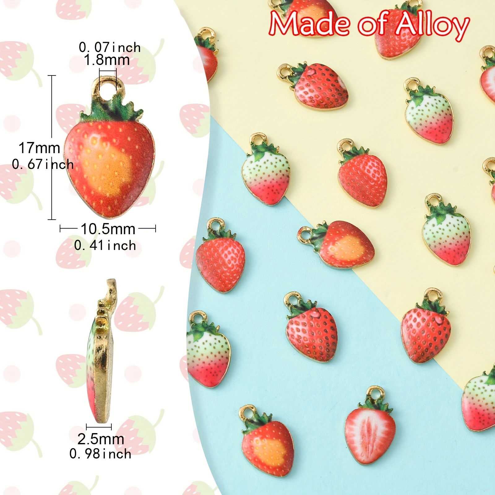 Shiny Fruit Charms And Strawberry Imitation Fruit - Temu